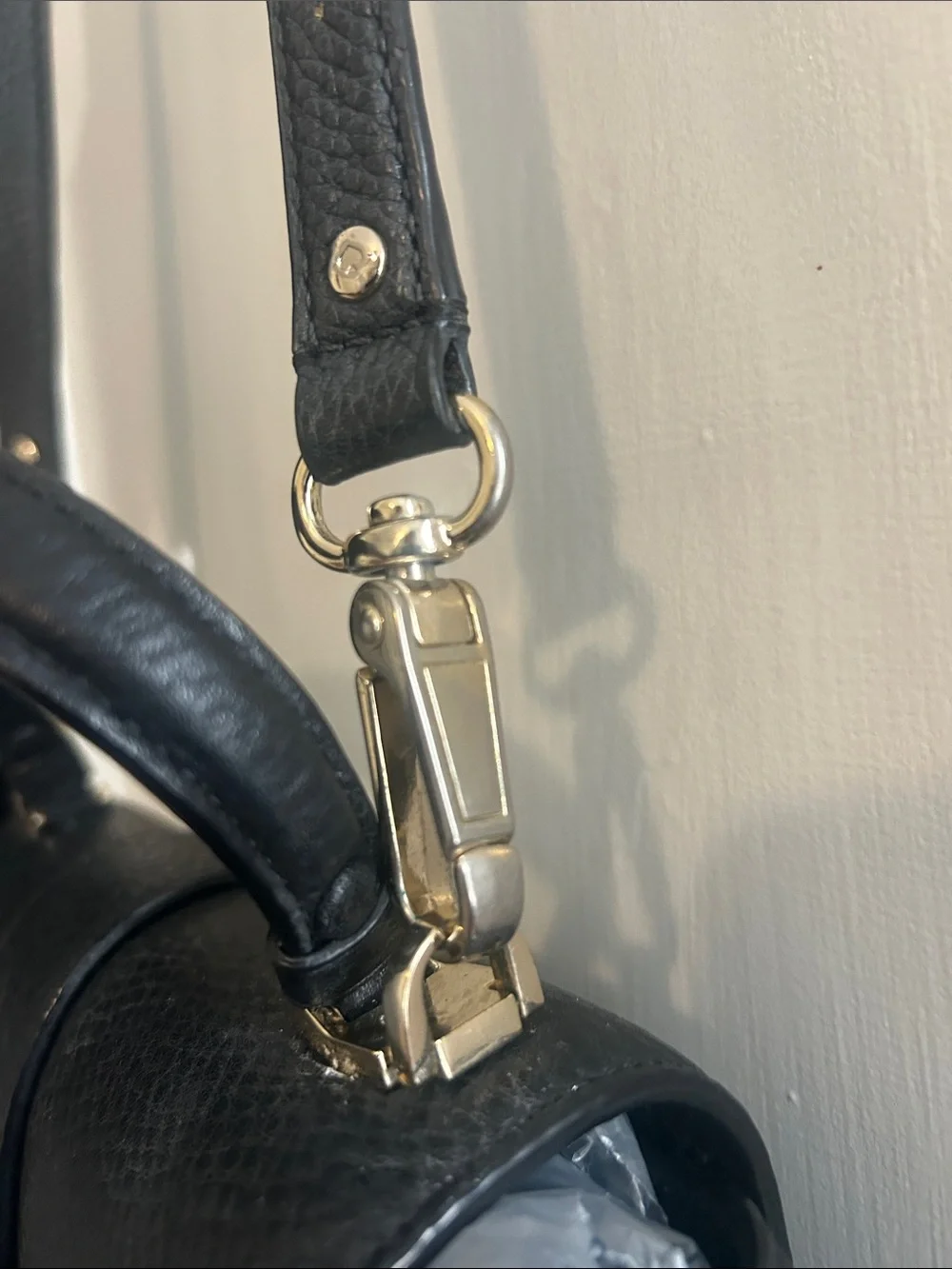kate spade Black Pebbled Leather Satchel with Top Handle